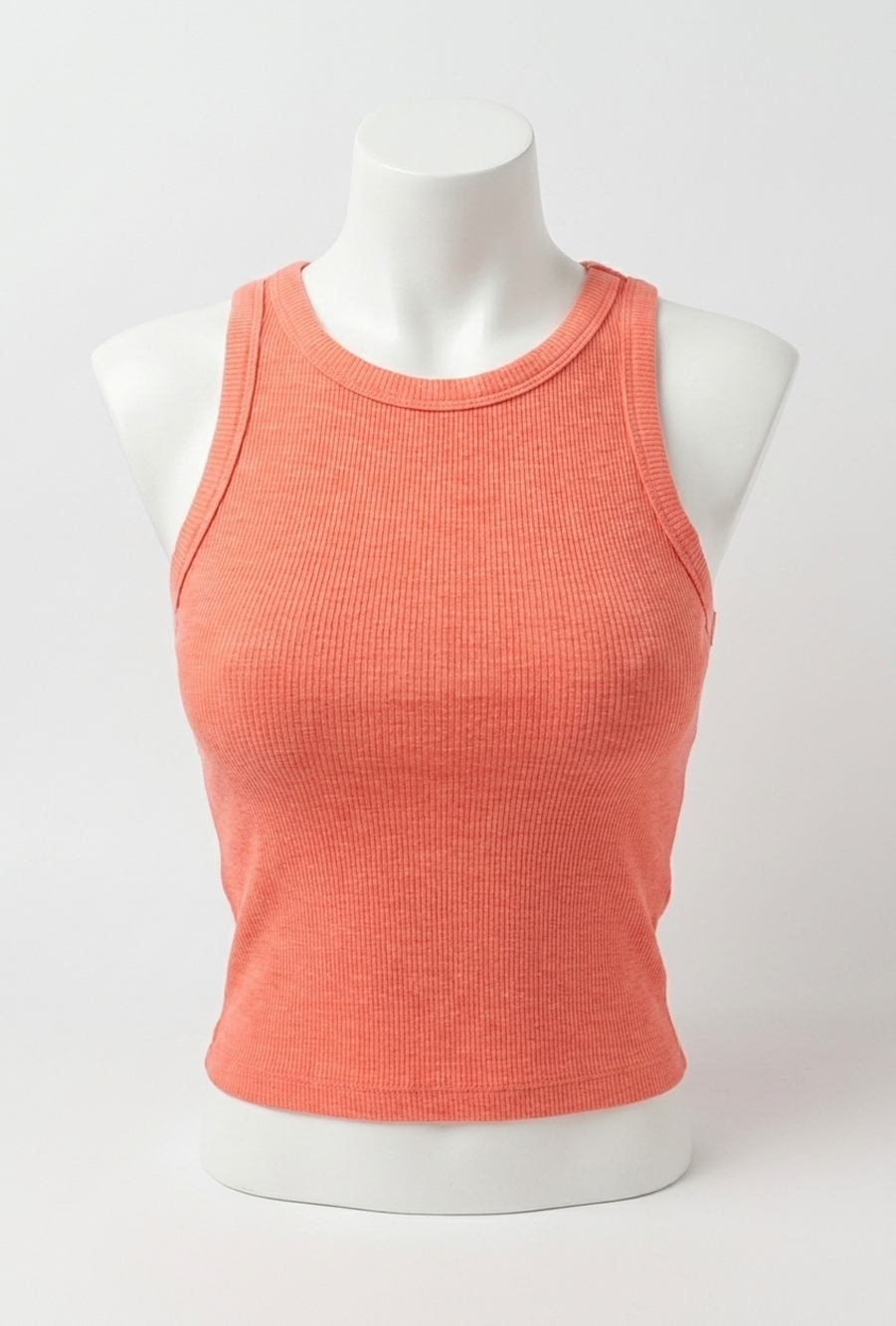 NEW BOBI women's crop rib tank in pink bliss
